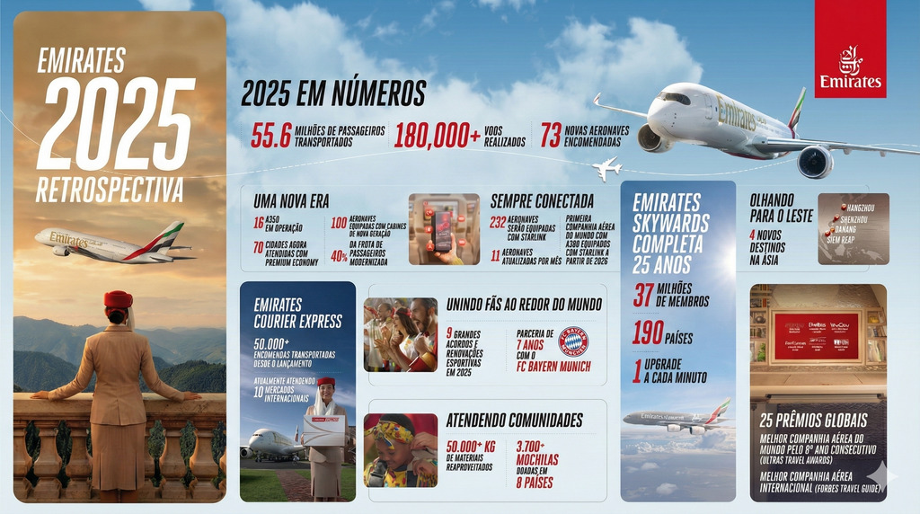 Retrospectiva Emirates 2025: 10 principais destaques do ano