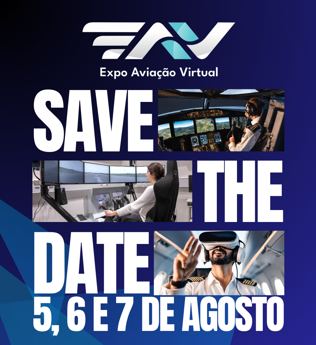 SAVE THE DATE – Expo Aviação Virtual estreia na LABACE com estande imersivo e simulador de voo