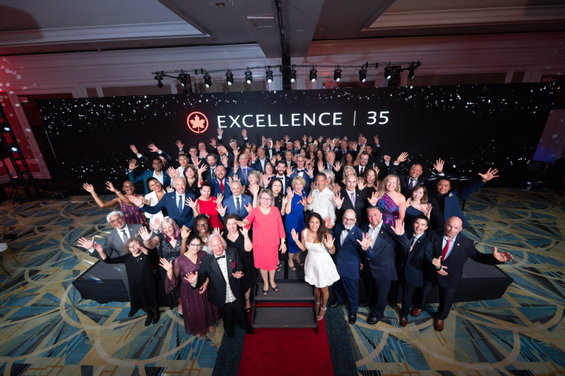 Homenagem aos ganhadores do Prêmio de Excelência da Air Canada