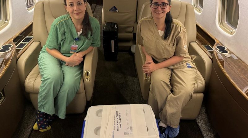 Dra. Paula Martins e instrumentadora Cristiane Napolitano do Hospital São Luiz Itaim / Rede D'Or - responsáveis pelo transporte do coração para São Paulo