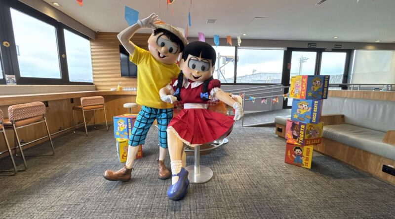 A dupla caipira, Chico Bento e Rosinha, encantaram os passageiros no Lounge GOL Smiles, do Aeroporto Internacional de Guarulhos